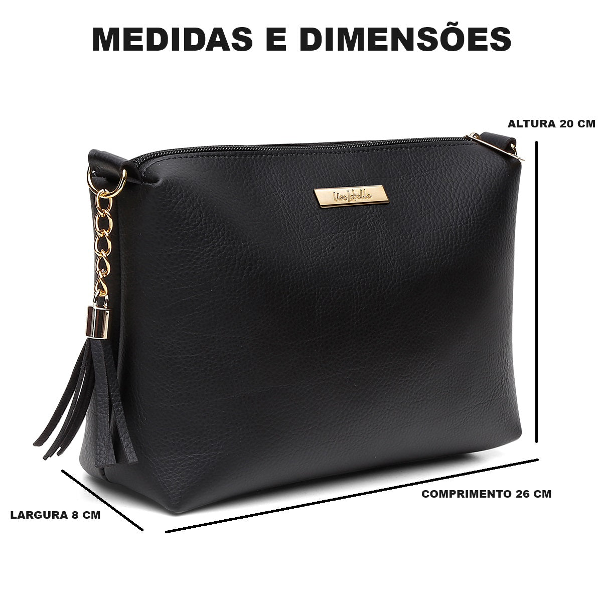 Bolsa Feminina Nécessaire UseLabelle Original Marrom