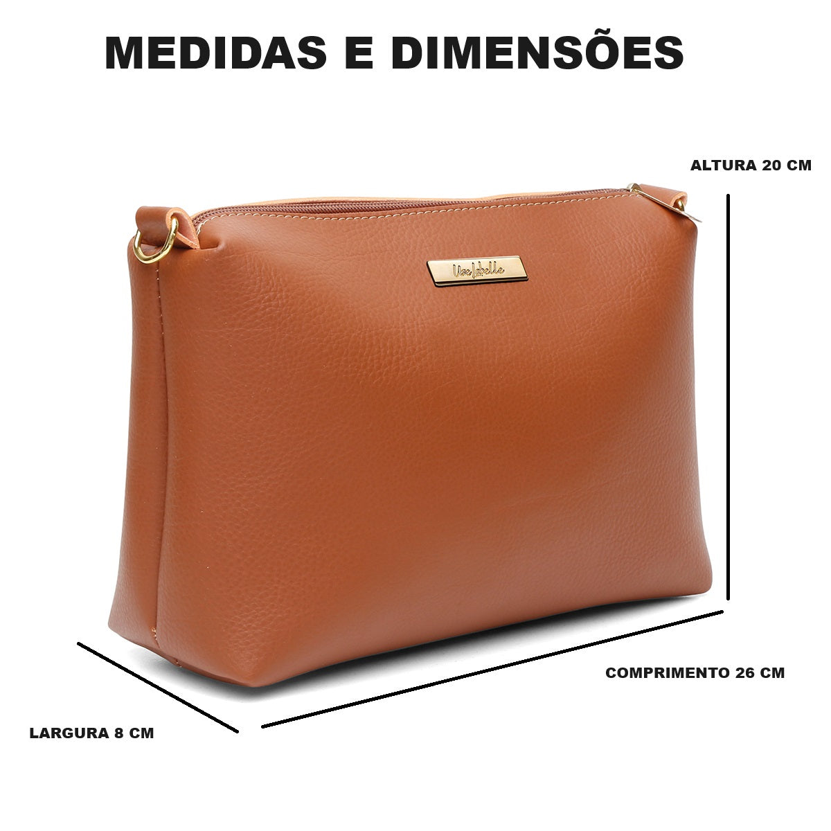 Bolsa Feminina Nécessaire UseLabelle Original Marrom