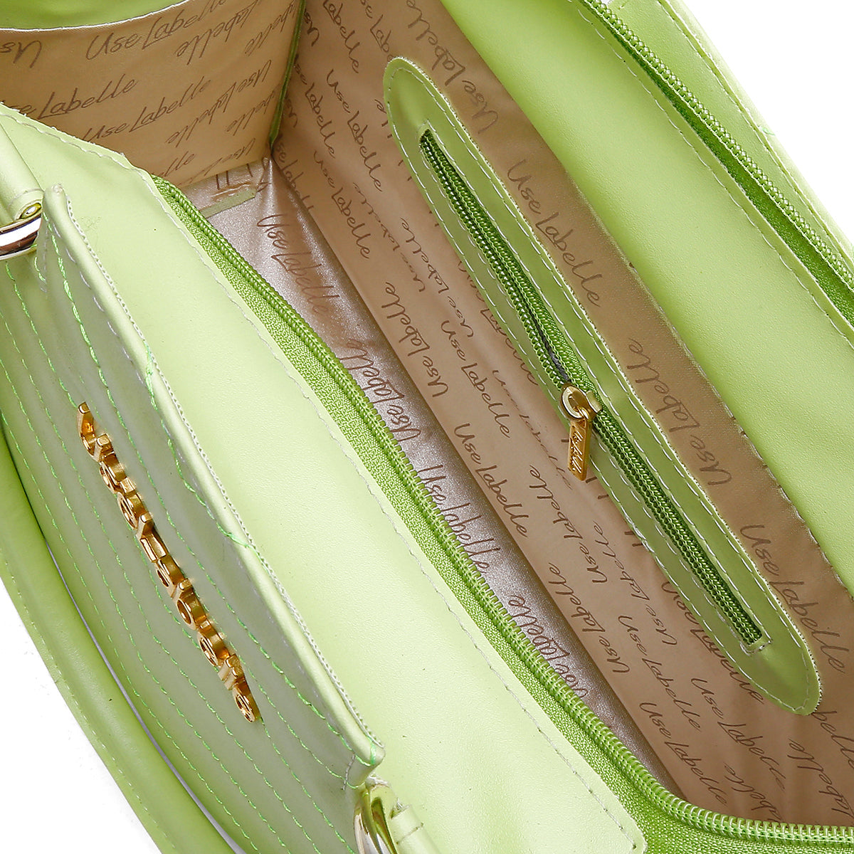 Bolsa Castelo UseLabelle Original + Alça Transversal e Ombro Verde/Caramelo