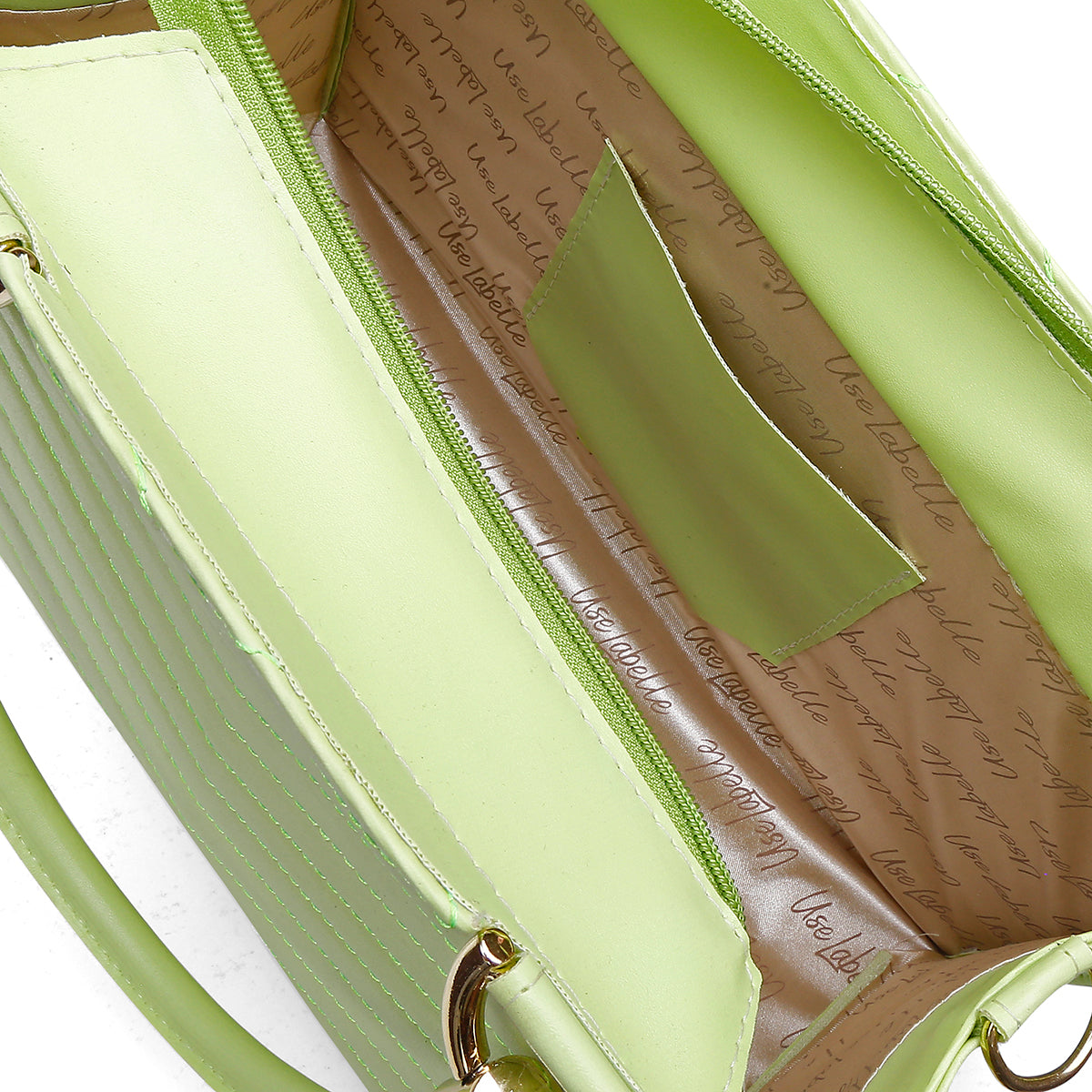 Bolsa Castelo UseLabelle Original + Alça Transversal e Ombro Verde/Caramelo