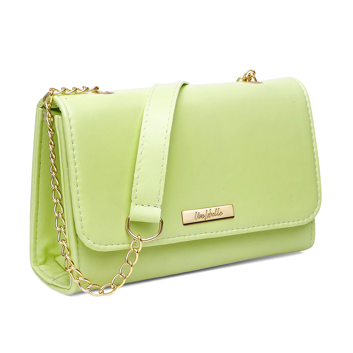 Bolsa Mid Amarelo com Alça Transversal e Ombro