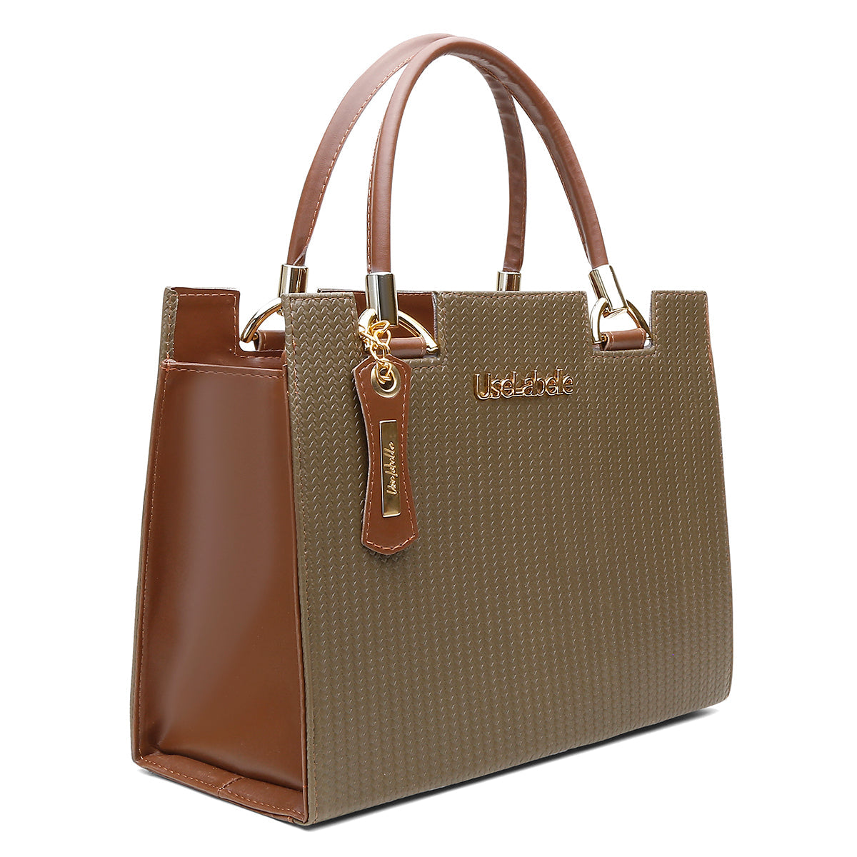Bolsa Castelo UseLabelle Original + Alça Transversal e Ombro Verde/Caramelo