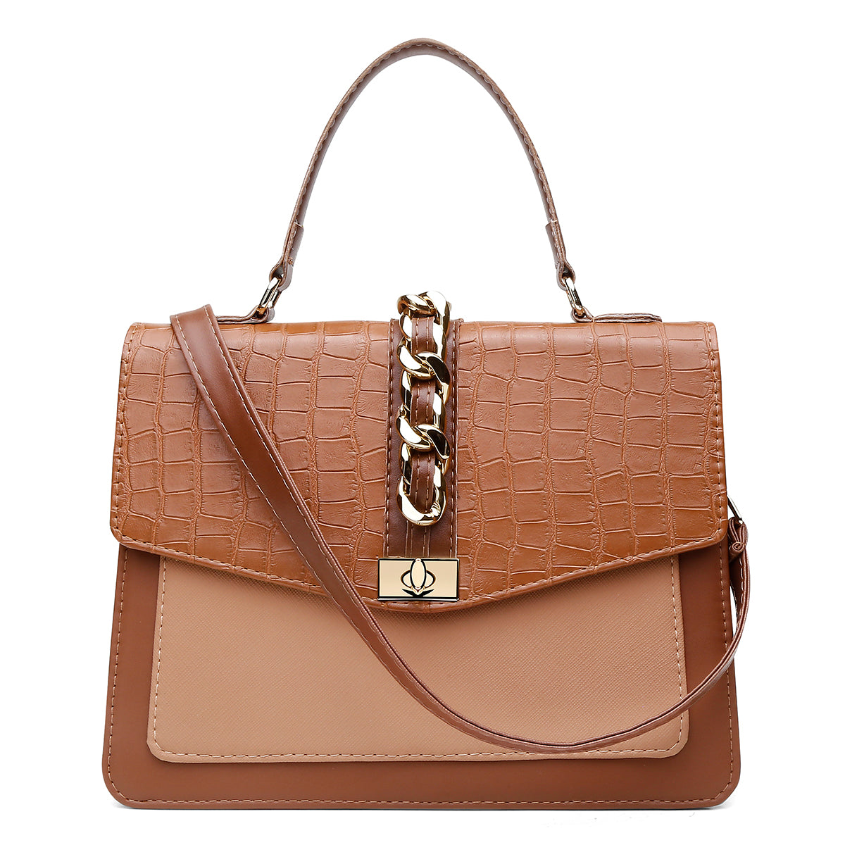 Bolsa Feminina UseLabelle Original Média Paris Brown Caramelo