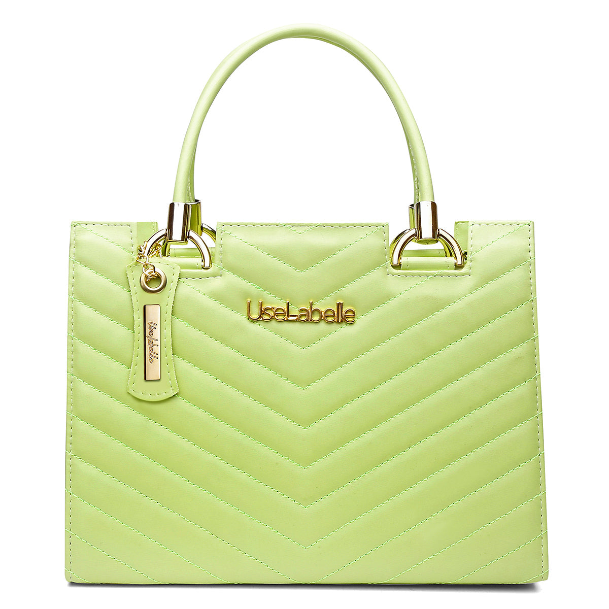Bolsa Castelo UseLabelle Original + Alça Transversal e Ombro Verde Limão Bordado V