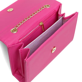 Bolsa Mid Rosa Claro com Alça Transversal e Ombro