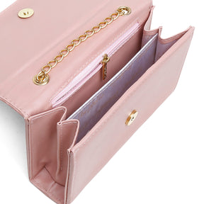 Bolsa Mid Pink com Alça Transversal e Ombro