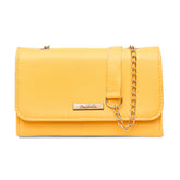 Bolsa Mid Amarelo com Alça Transversal e Ombro
