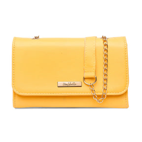 Bolsa Mid Amarelo com Alça Transversal e Ombro